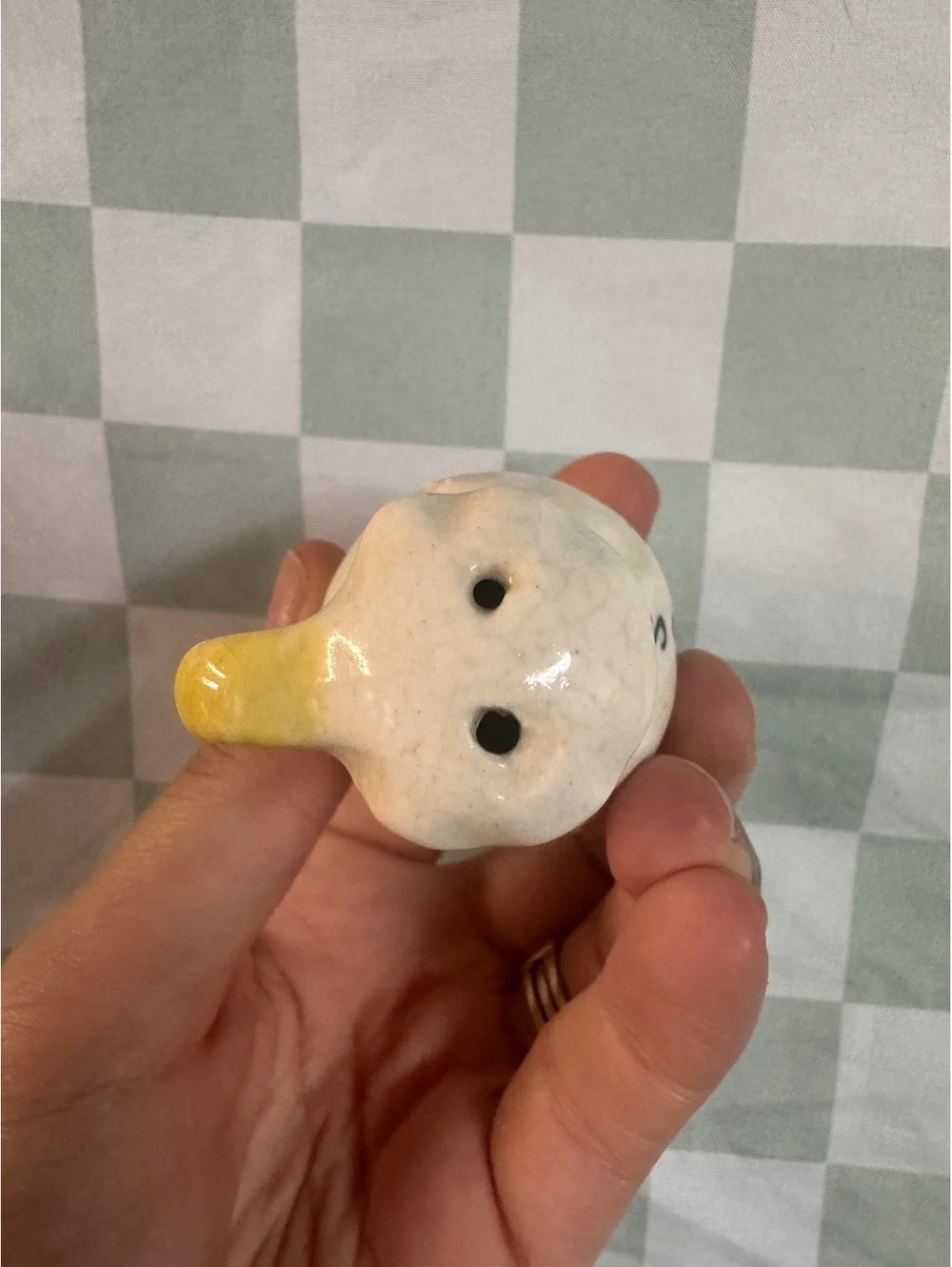 Vintage Ceramic Salt and Pepper Shakers with Hand-Painted Design